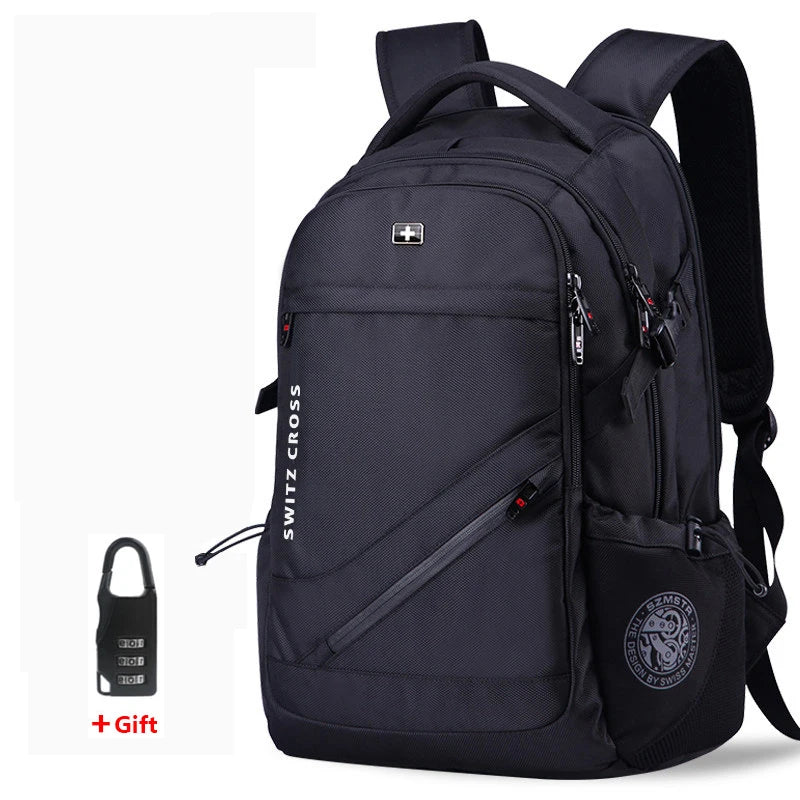 Mochila Swiss Men's Anti-Theft Backpack with USB Port, Waterproof Laptop Backpack for 15.6" and 17" Notebooks, Business & School