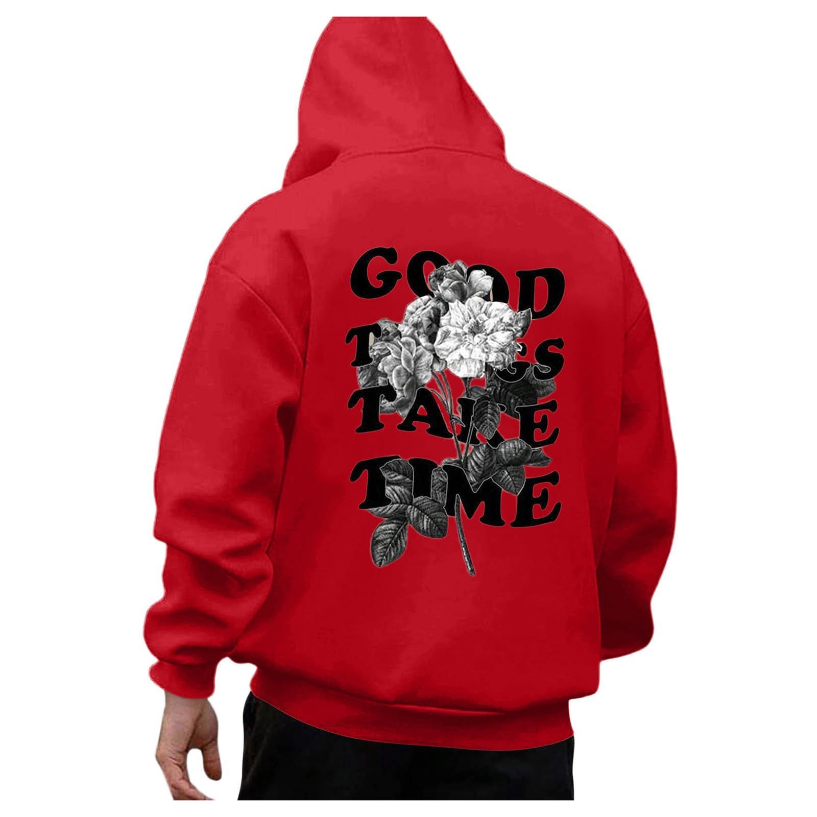 European and American Men's Sweatshirts 2024 Autumn and Winter New Large Size Loose Hooded Long-Sleeved Men's Sweatshirts Factory Wholesale Cross-Border