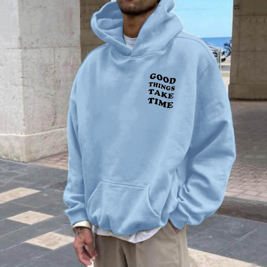 European and American Men's Sweatshirts 2024 Autumn and Winter New Large Size Loose Hooded Long-Sleeved Men's Sweatshirts Factory Wholesale Cross-Border