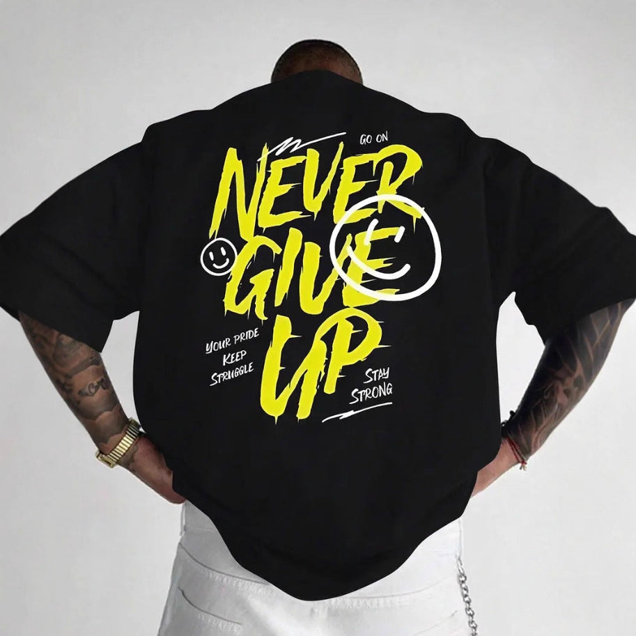 playera de manga corta never give up