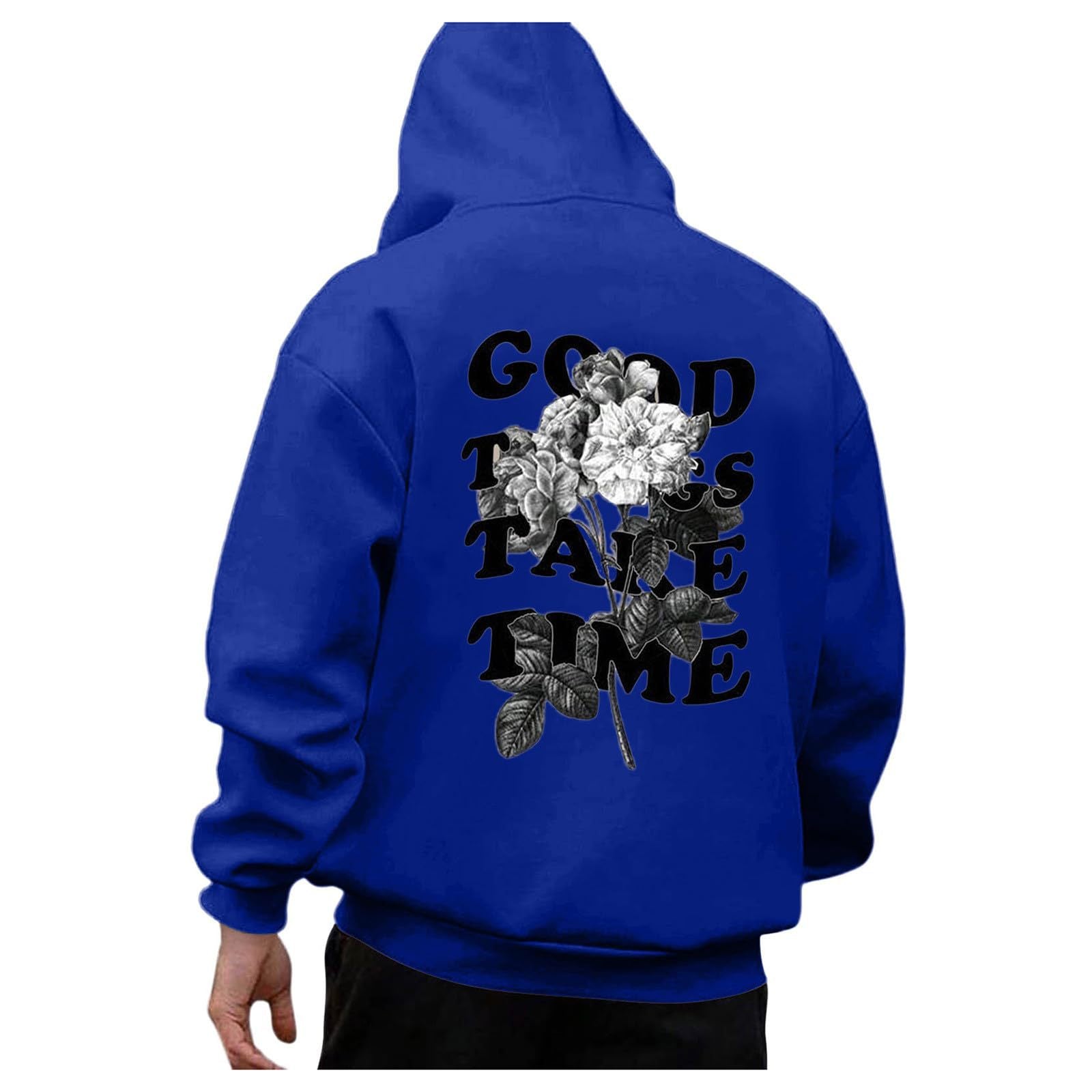 European and American Men's Sweatshirts 2024 Autumn and Winter New Large Size Loose Hooded Long-Sleeved Men's Sweatshirts Factory Wholesale Cross-Border