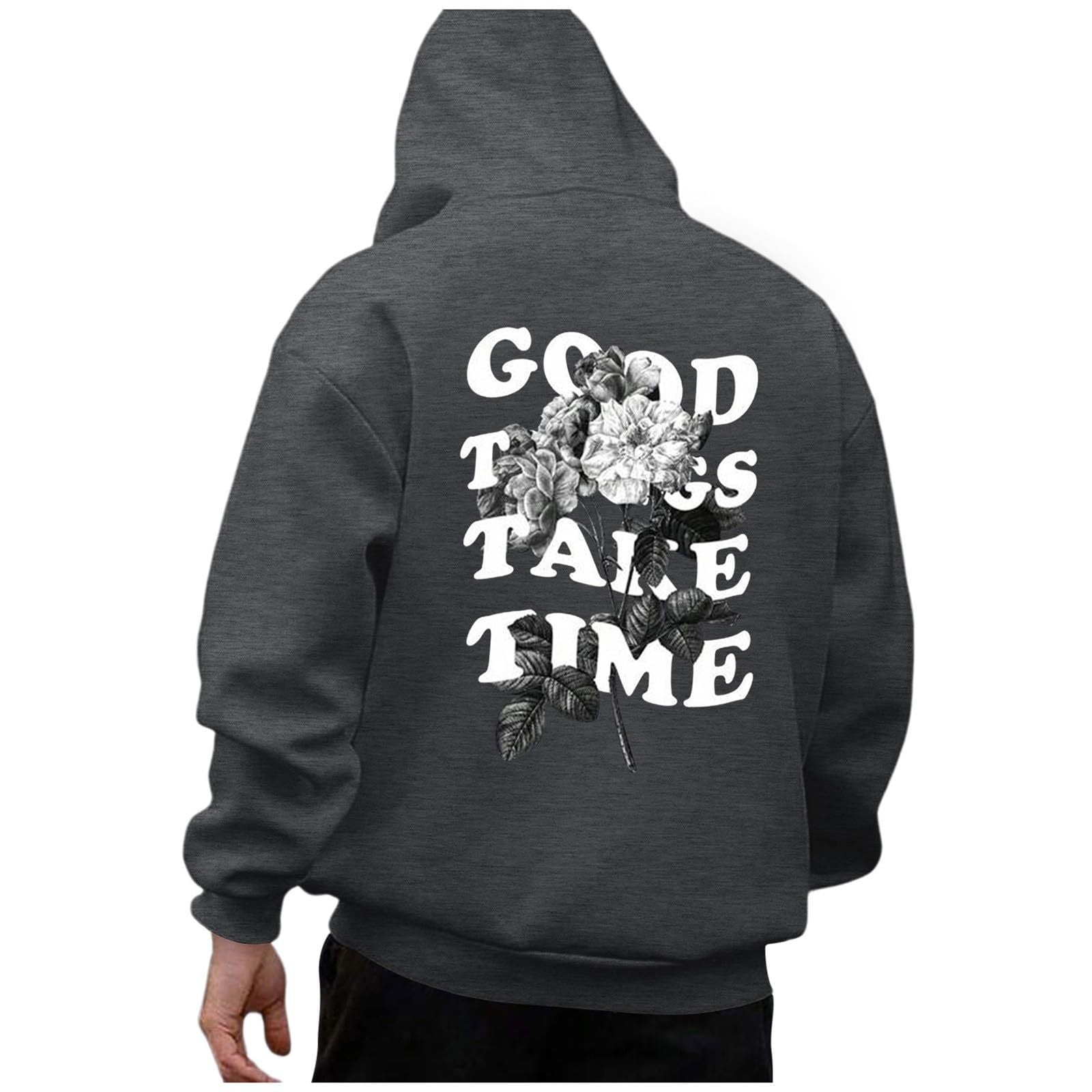 European and American Men's Sweatshirts 2024 Autumn and Winter New Large Size Loose Hooded Long-Sleeved Men's Sweatshirts Factory Wholesale Cross-Border