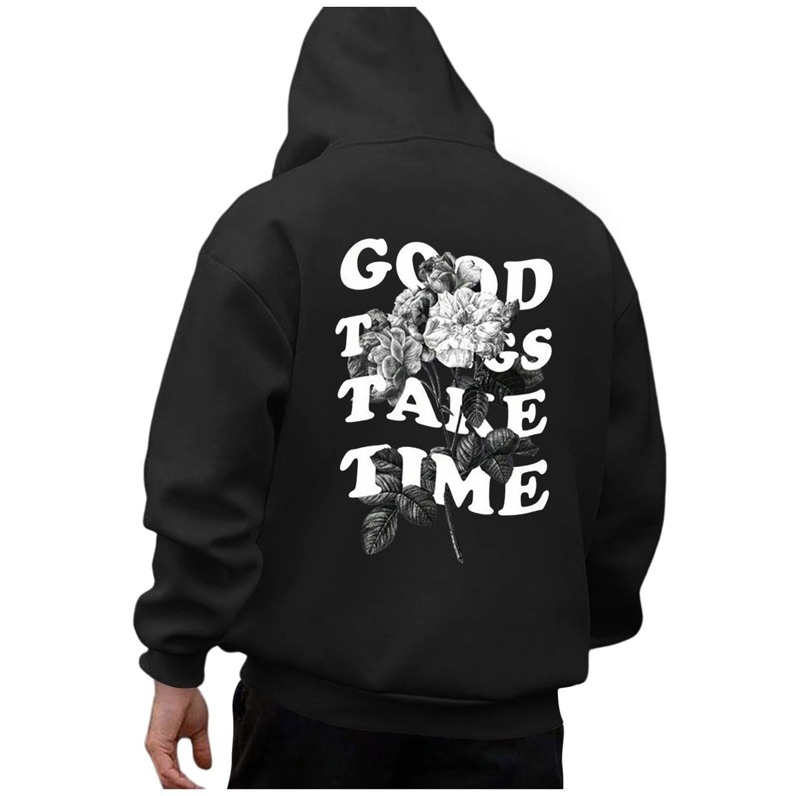 European and American Men's Sweatshirts 2024 Autumn and Winter New Large Size Loose Hooded Long-Sleeved Men's Sweatshirts Factory Wholesale Cross-Border