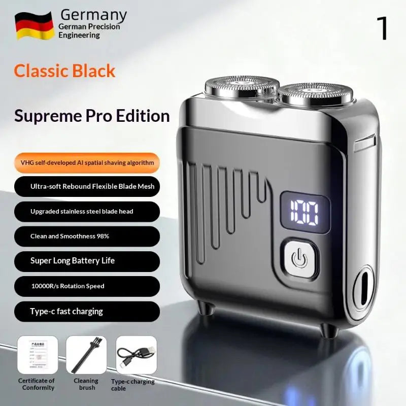 Electric Shaver Men Beard Trimmer Wet Dry Use Dual Blades Razor USB Rechargeable Mini Portable Face Beard Shaver For Home Travel