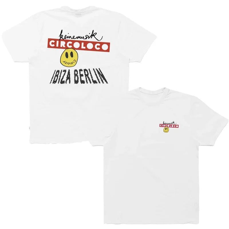 Camiseta de manga corta de verano para hombre y mujer, ropa de calle informal Vintage, Keinemusik, etiqueta de registro Camiseta