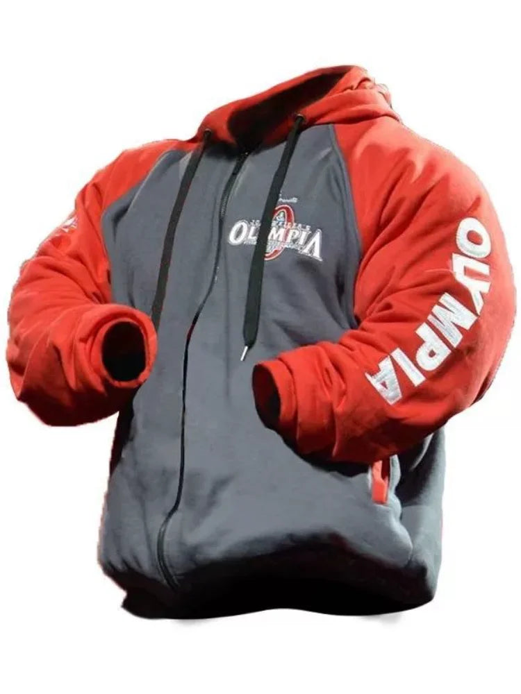 2025 Latest 60th Anniversary Olympia Embroidered Hoodie Sweater Fitness Bodybuilding Athlete