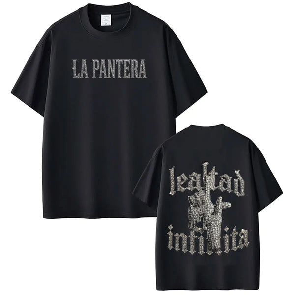 Singer La Pantera Fashion Print T Shirts Men Women Hip Hop T-shirt Short-sleeved Cotton Casual Oversized T Shirt Streetwear