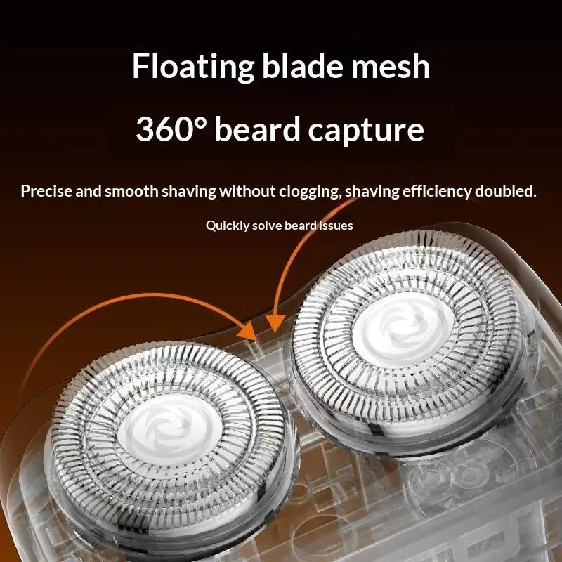 Electric Shaver Men Beard Trimmer Wet Dry Use Dual Blades Razor USB Rechargeable Mini Portable Face Beard Shaver For Home Travel